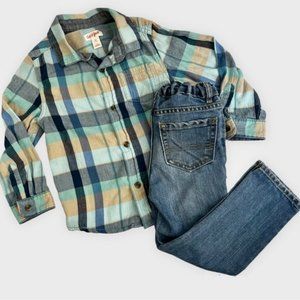 Plaid Shirt and The Children’s Place Jeans Boys 4T Bundle
